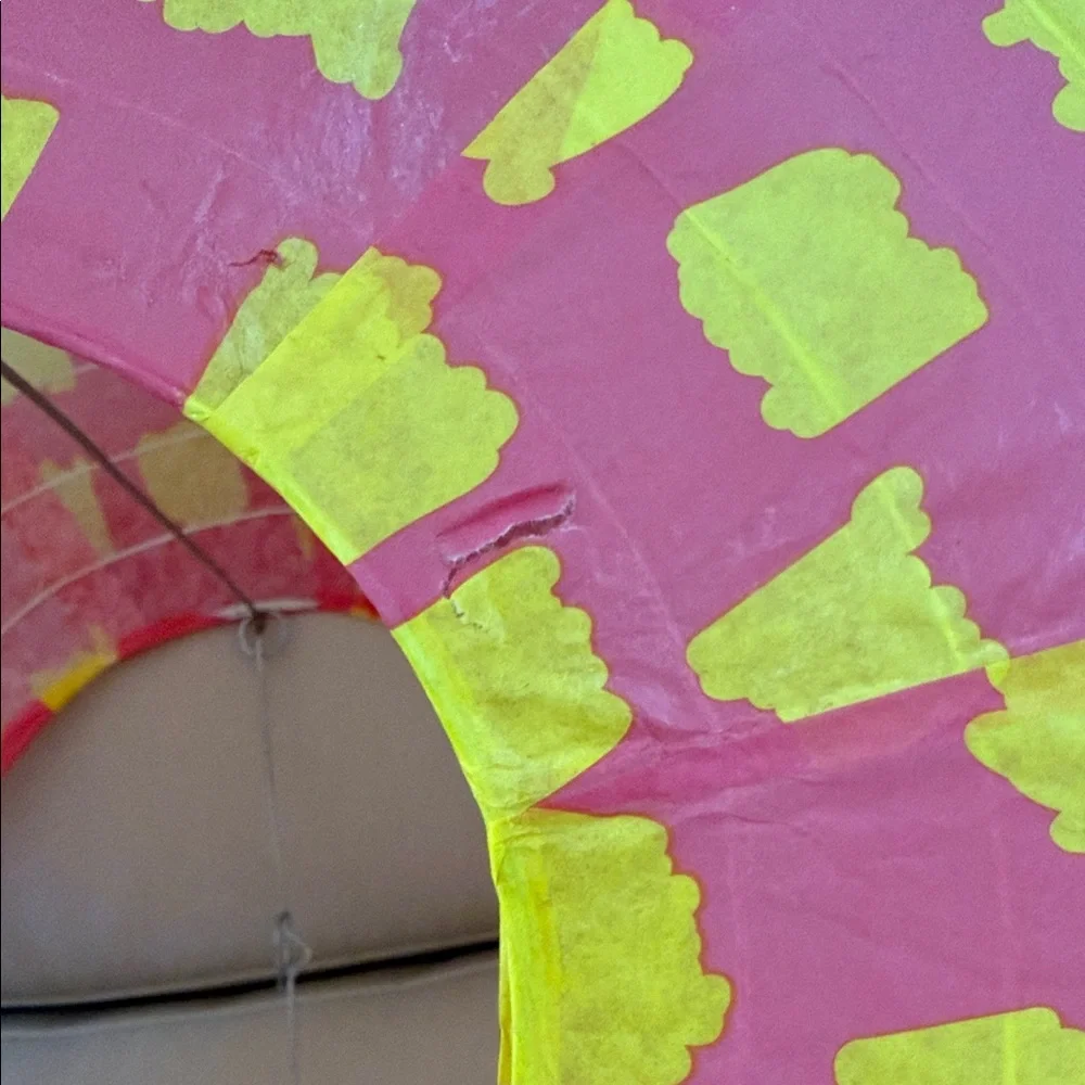 Mimi'Lou Pink & Yellow Birds & Clouds Paper Lantern NEW
